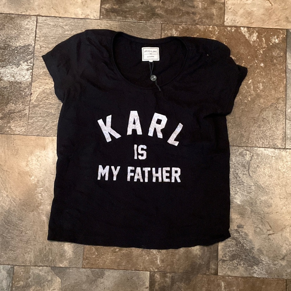 Eleven Paris Black Tee with White Text
